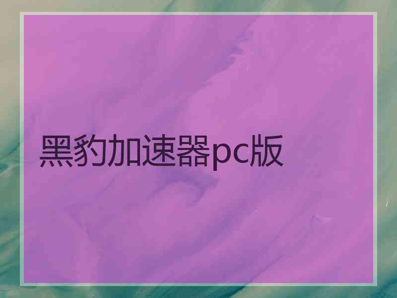 黑豹加速器pc版 黑豹加速器pc版