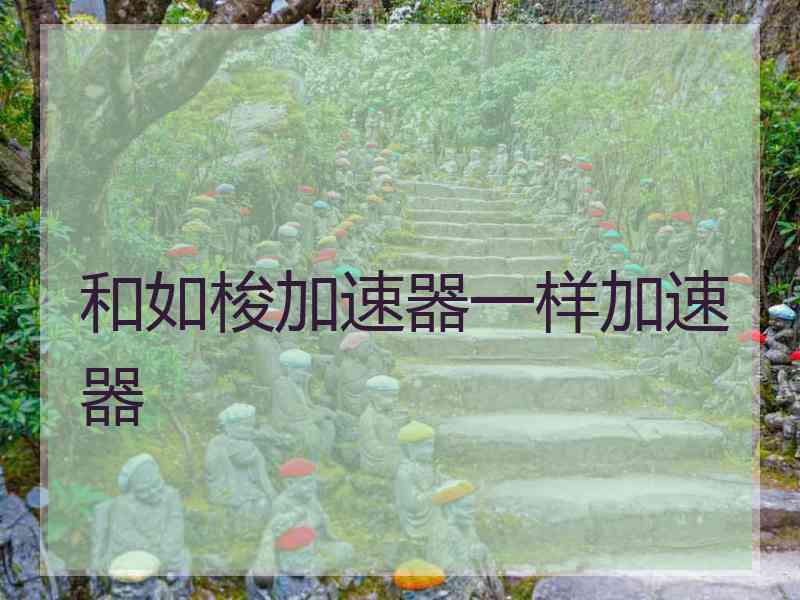 和如梭加速器一样加速器 和如梭加速器一样加速器