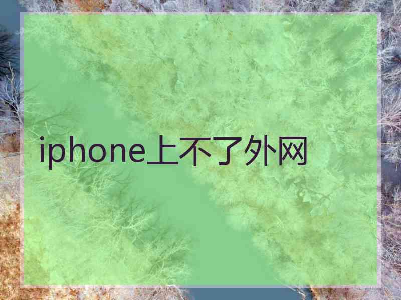 iphone上不了外网