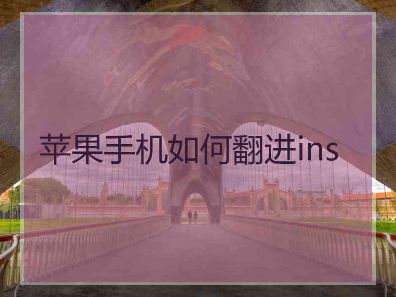 苹果手机如何翻进ins