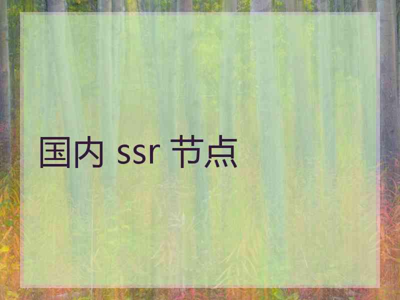 国内 ssr 节点