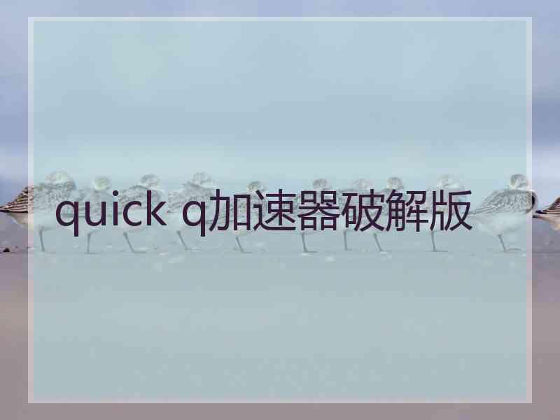 quick q加速器破解版