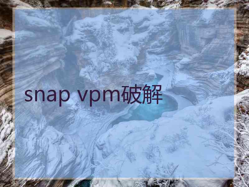 snap vpm破解