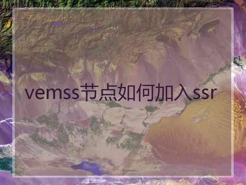 vemss节点如何加入ssr