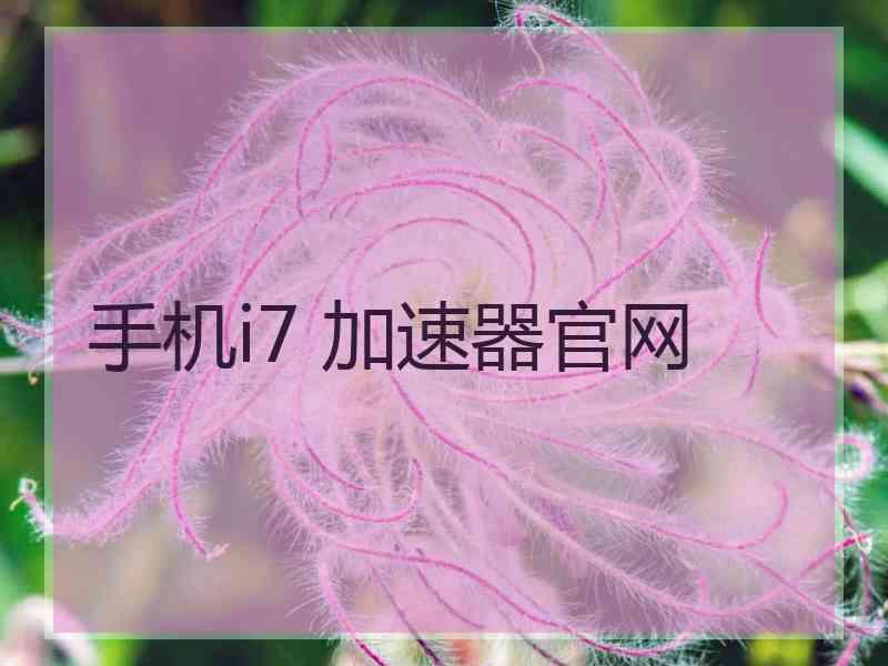 手机i7 加速器官网