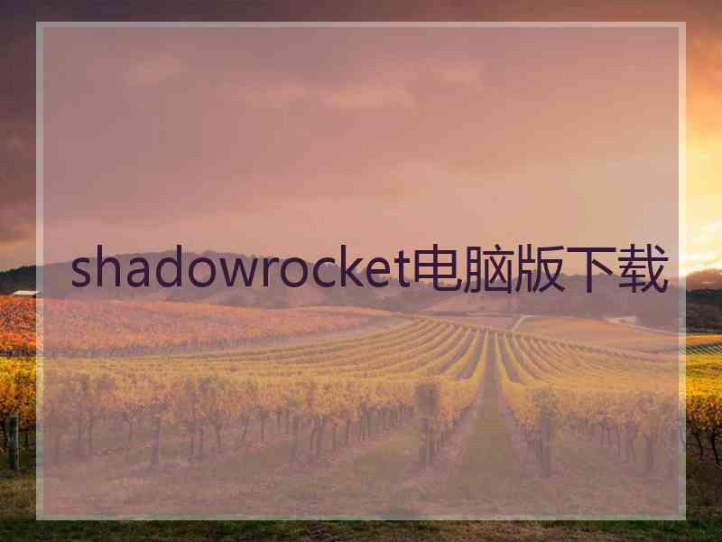 shadowrocket电脑版下载