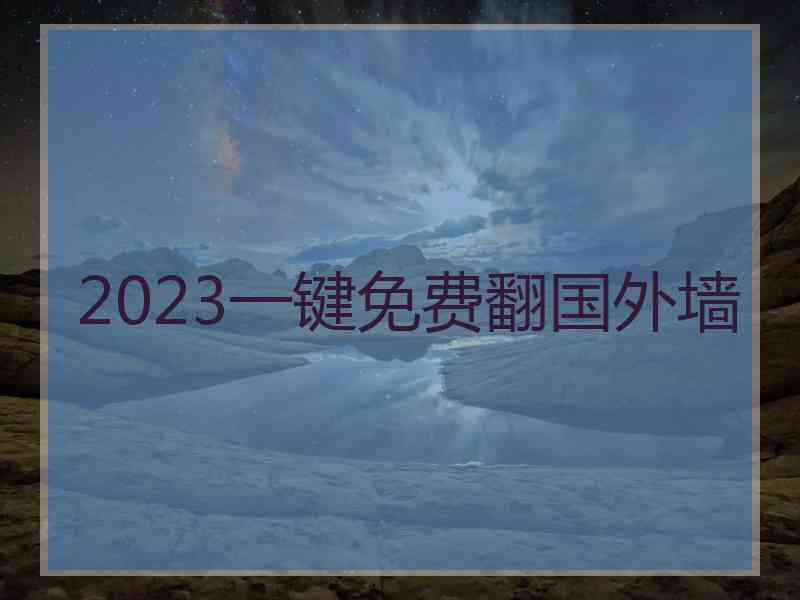 2023一键免费翻国外墙