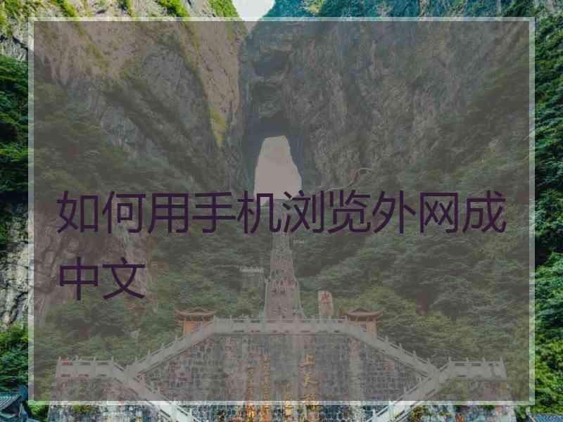 如何用手机浏览外网成中文