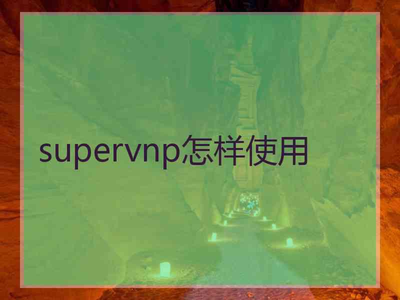 supervnp怎样使用